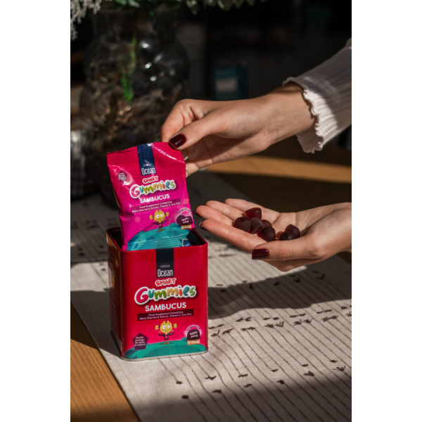 Вітамінні жувальні желейні цукерки для дітей Orzax Ocean Smart Gummies Sambucus, 60 од.